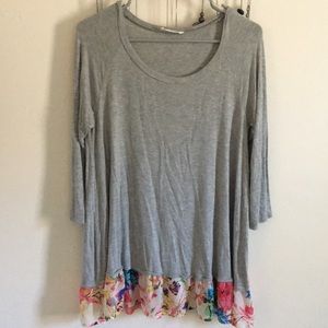 Grey tunic with floral detail